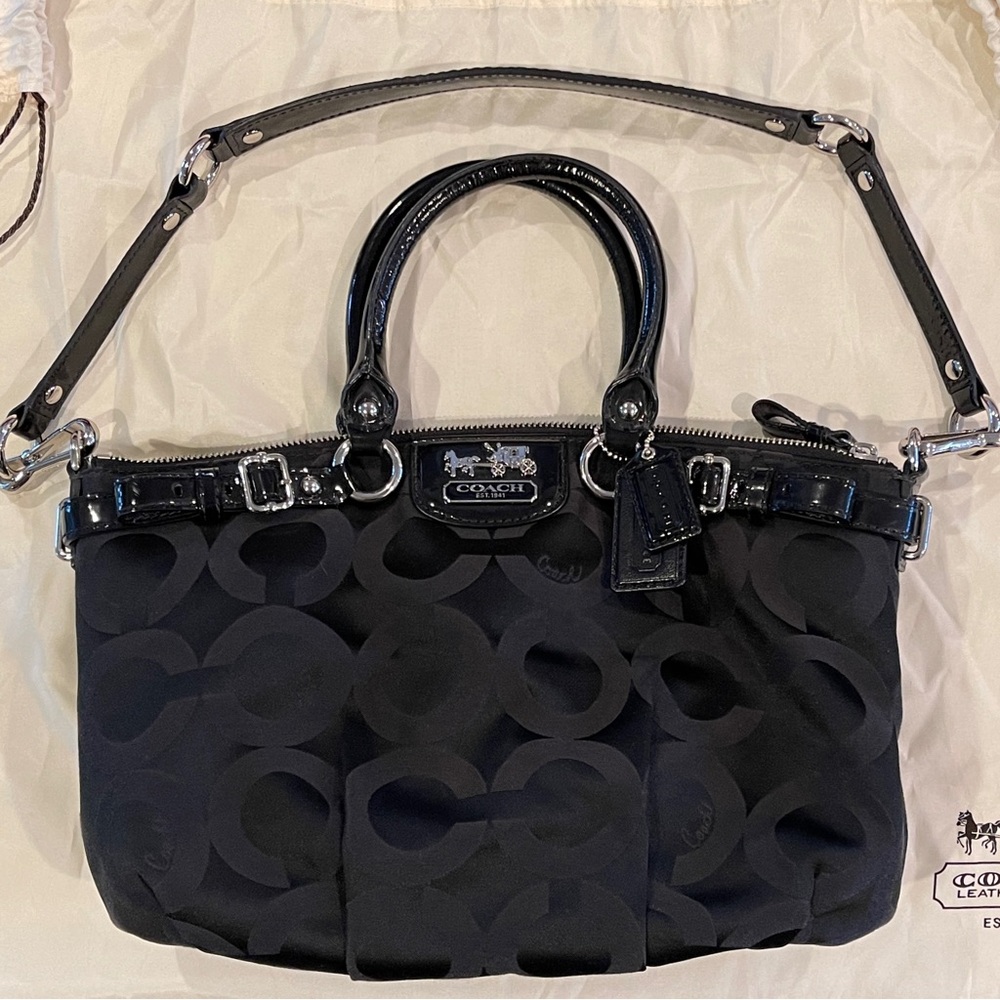Authentic Coach 18650 Black Madison Satchel Handbag